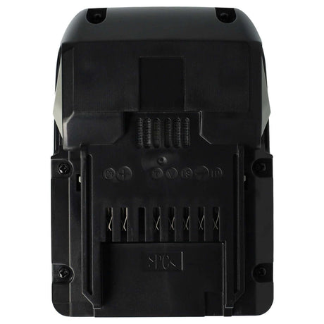 Zwarte rechthoekige acculader voor draadloos elektrisch gereedschap met laadindicatorsymbolen, compatibel met Hitachi 25,2V Li-Ion accu - vervangt BSL2530, BSL2540, 328033, 328034, BSL2520; van bovenaf afgebeeld op een witte achtergrond.