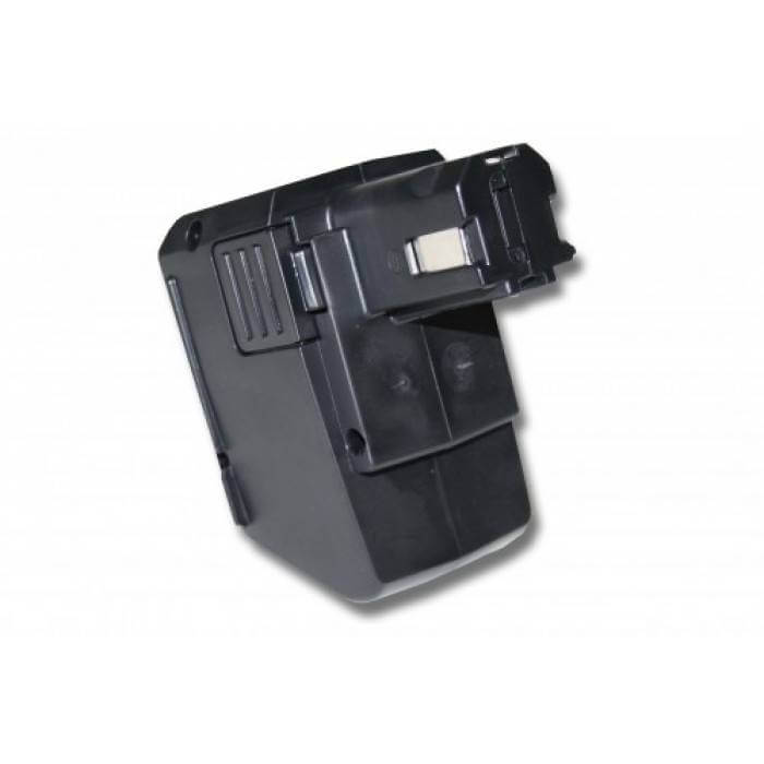 Een zwarte Hilti 9,6V Ni-MH accu, compatibel met SBP10, SFB105 en modellen zoals TE 2-A en SF 100-A, rechthoekig met zichtbare connectoren, weergegeven op een witte achtergrond.