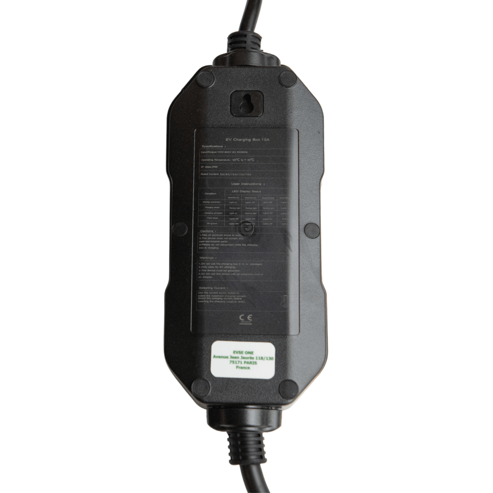 Premium mobiele lader/laadkabel stopcontact type 2 1-fase 6A-16A 1,3kW-3,6kW voor elektrische auto