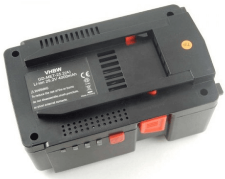 De Accu voor Metabo Gereedschap 25,2V Li-Ion is een vervangende accu met hoge capaciteit, compatibel met 6.00190.50 en 6.25489 - ideaal voor gebruik als accu-pack van Metabo.