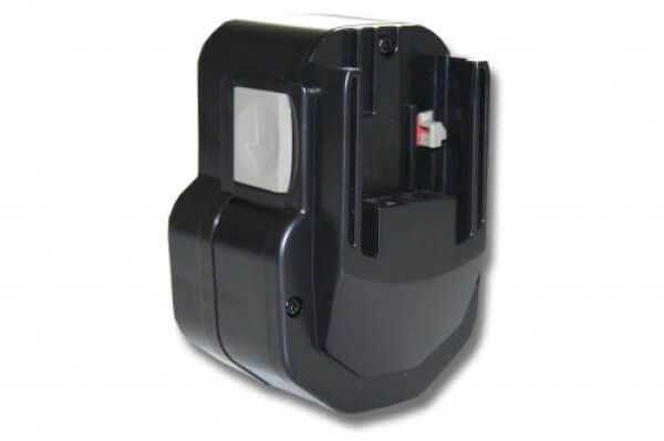 Een zwarte, rechthoekige Ni-MH accu compatibel met AEG 12V en Milwaukee 12V gereedschap (48-11-1900, 48-11-1960, 48-11-1970), ultra hoge capaciteit en geschikt als vervanging voor AEG Bestof 12X & Milwaukee 0601.