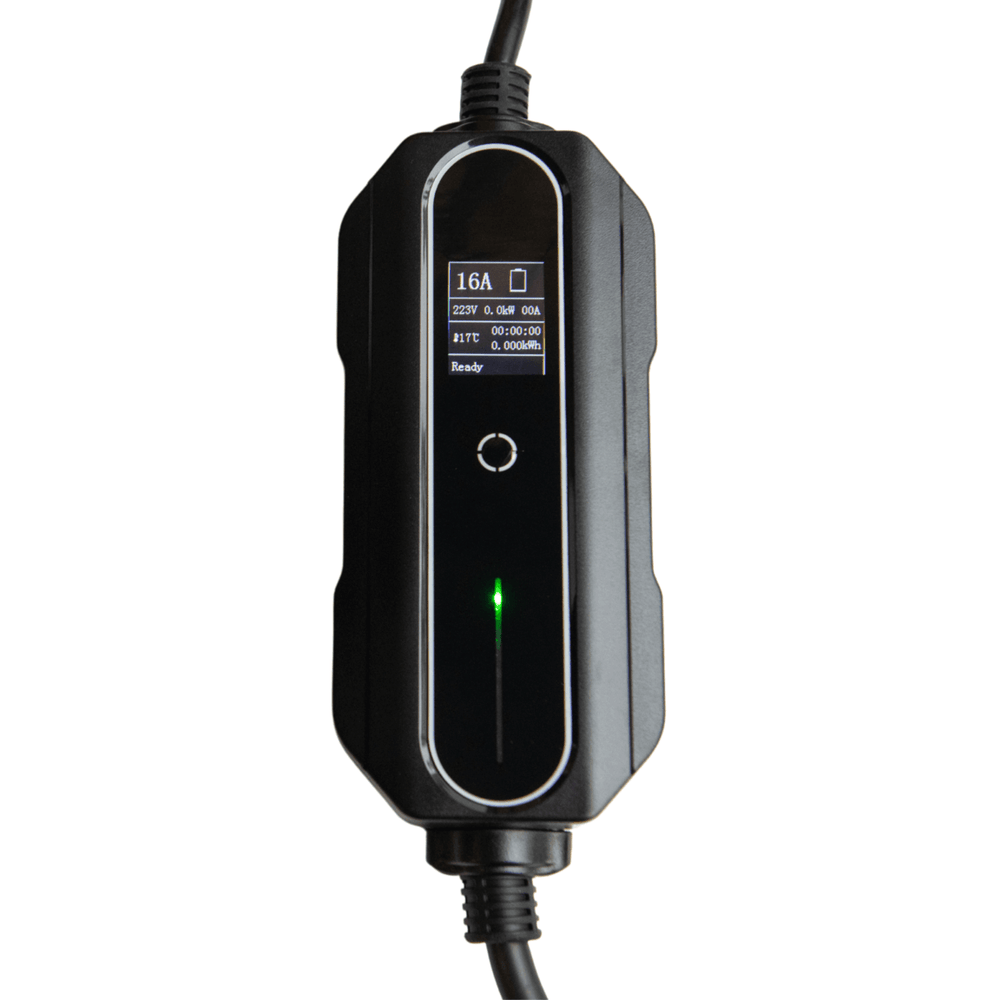 Premium mobiele lader/laadkabel stopcontact type 2 1-fase 6A-16A 1,3kW-3,6kW voor elektrische auto