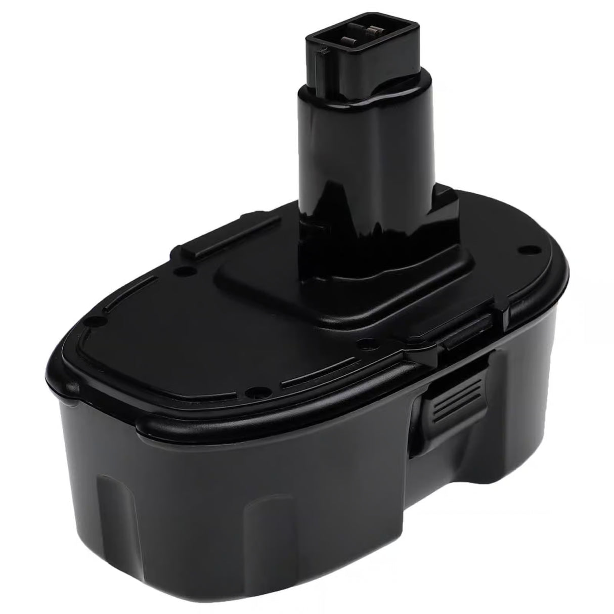 Deze zwarte, rechthoekige DeWalt 18V Ni-MH accu vervangt DC9091, DC9096, DE9091, DE9094, DE9502, DW9091, DW9094 en past op 18V gereedschap met DE90xx en DW90xx accu's als compatibele vervangingsaccu.