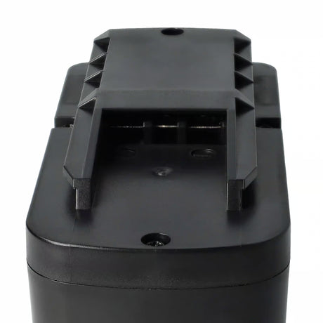 Close-up van een Festool 12V Ni-MH accu 3300mAh (vervangt BPS12C, BPS12, BP12, 114064, 491246, 498336), zwarte rechthoekige accu met groeven aan de bovenkant voor elektrisch gereedschap of elektronica, tegen een witte achtergrond.
