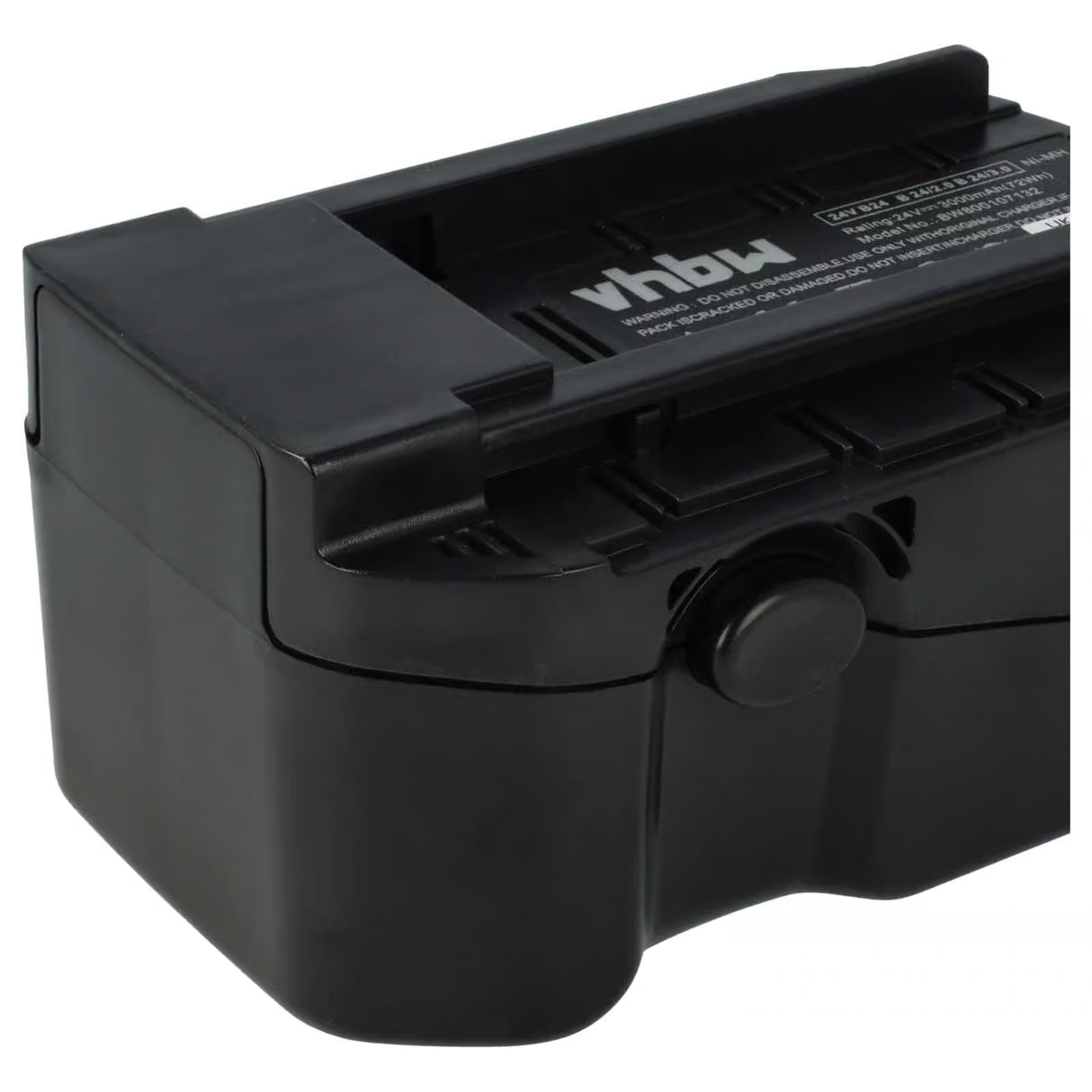 Een zwarte rechthoekige Hilti 24V Ni-MH accuaccu (vervangt B24/2.6, B24/3.3, B24/4.0, B24/5.2, SFB240) met grote knop aan de zijkant en groeven voor apparaten zoals de TE 2-A; opgewaardeerd tot 3,3Ah voor langere looptijd.