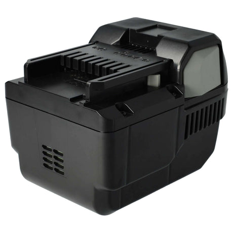 Een Hitachi 25,2V Li-Ion accu - vervangt BSL2530, BSL2540, 328033, 328034, BSL2520, ontworpen voor elektrisch gereedschap met zichtbare ventilatieopeningen en gleuven, is gefotografeerd op een witte achtergrond.