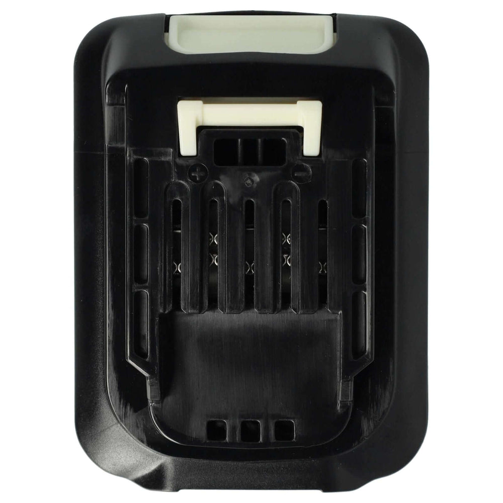 Zwarte rechthoekige Makita 10.8V Li-Ion accu, compatibel met CXT 10.8V/12V Max machines, vervangt BL1013, BL1021B, BL1040B, BL1050B, 197402-0 & 197394-9; heeft zichtbare metalen contacten en een witte ontgrendelknop bovenop. Gefotografeerd op witte achtergrond.