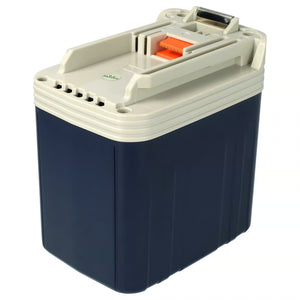 Makita 24V Ni-MH accu (3.3Ah) - groot rechthoekig model met donkerblauwe basis, beige geventileerde bovenkant en oranje vergrendeling. Vervangt 1822, 1834, 1835F, 192829-9, PA24, 193061-8 en 193140-2.