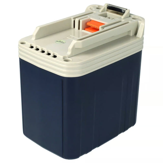 Makita 24V Ni-MH accu (3.3Ah) - groot rechthoekig model met donkerblauwe basis, beige geventileerde bovenkant en oranje vergrendeling. Vervangt 1822, 1834, 1835F, 192829-9, PA24, 193061-8 en 193140-2.