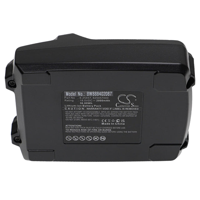 Metabo 18V accu vervanger 6.25457 voor BS 18 LT – vervangt 6.25469, 6.25499, 625341000, 625457000