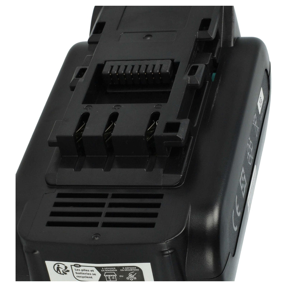 Close-up van een zwarte Panasonic 14,4V Li-Ion accu (vervangt EY9L40B, EY9L40, EZ9L42, EZ9L44, EZ9L40, PA1440N) met meerdere connectorsleuven en zichtbare certificatielabels.