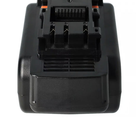 Close-up van een Panasonic 18V Li-Ion Accu Vervanging, compatibel met EY9L50B/EY9L54B batterij en geschikt voor EY74A2, EY75A7, EY79A2 gereedschap. Hoge capaciteit accu tegen een witte achtergrond zichtbaar.