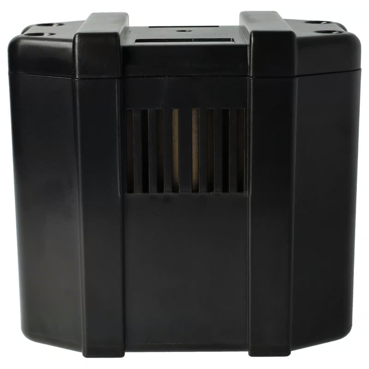 Een zwarte, rechthoekige Panasonic 24V Ni-MH accu vervanging met verticale ventilatiesleuven en afgeronde hoeken-compatibel met EY9210, EY9210B, EY9116B batterijen voor Panasonic EY7810, EY7950 gereedschap.