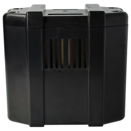 Een zwarte, rechthoekige Panasonic 24V Ni-MH accu vervanging met verticale ventilatiesleuven en afgeronde hoeken-compatibel met EY9210, EY9210B, EY9116B batterijen voor Panasonic EY7810, EY7950 gereedschap.