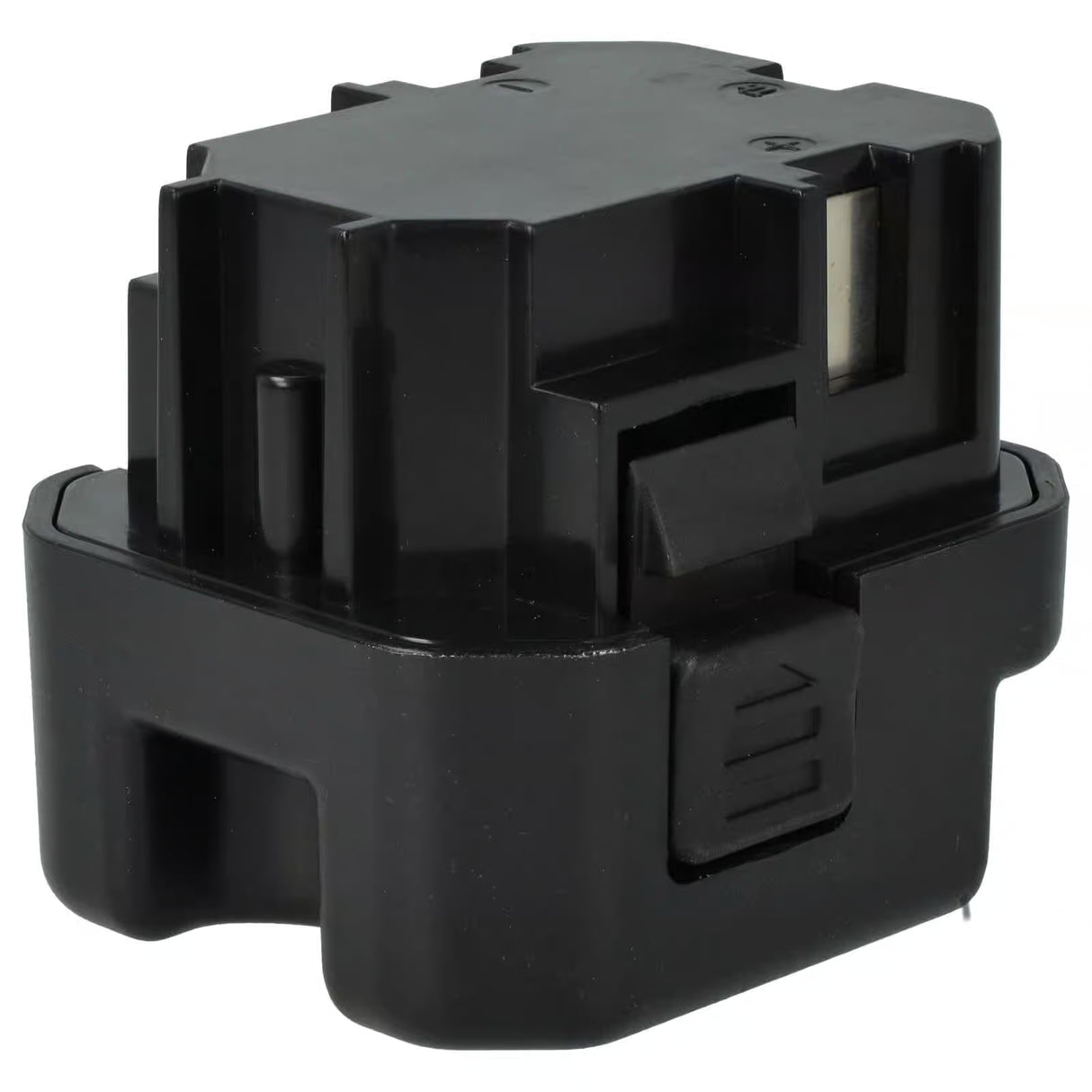 Een zwarte, rechthoekige Senco 6V Ni-MH accu (vervangt PC1308, VB0155) met groeven, aansluitingen en vergrendelingsmechanisme; past op GT65DA, GT65RHA, GT90FRH en GT90CH elektrisch gereedschap.