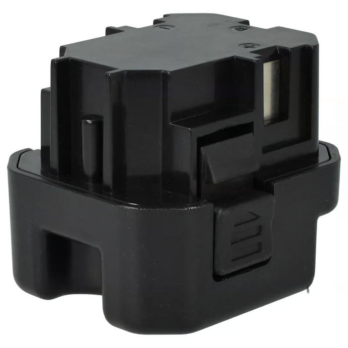 Een zwarte, rechthoekige Senco 6V Ni-MH accu (vervangt PC1308, VB0155) met groeven, aansluitingen en vergrendelingsmechanisme; past op GT65DA, GT65RHA, GT90FRH en GT90CH elektrisch gereedschap.