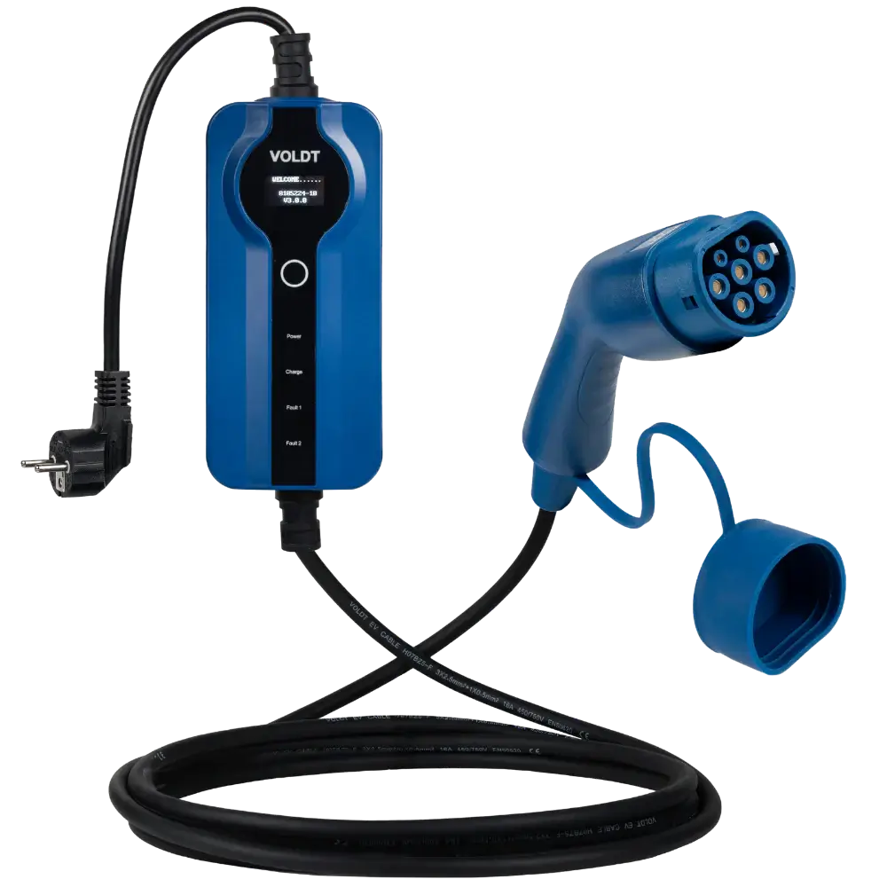 De 🇳🇱 Type 2 Schuko 230V Mobiele laadkabel biedt flexibele EV-laden met statuslampjes, regelbaar tot 3,7kW, een type 2 naar Schuko-connector met afneembare kap en standaard stekker. Inclusief 3 jaar garantie en gemaakt in Nederland.