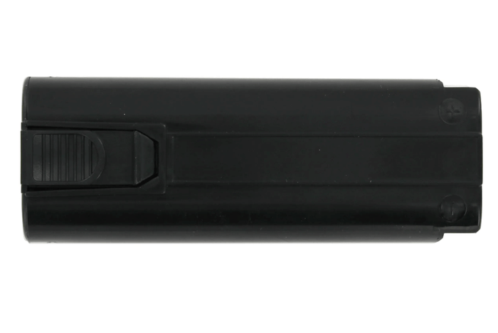 Een zwarte rechthoekige Accu voor Paslode Gereedschap 6V Ni-MH 3300mAh vervangingsbatterij is getoond op een witte achtergrond. Compatibel met 404717, 20543 en geschikt voor Paslode IM250, IM350 spijkerpistool.